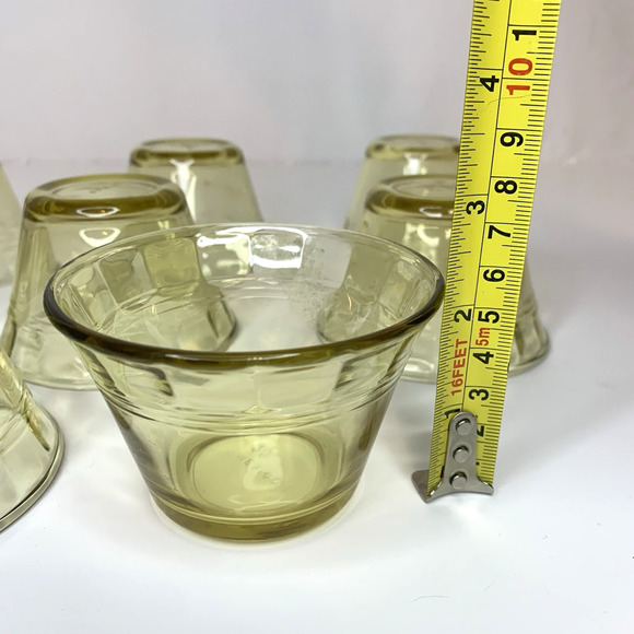 Vintage Forte Crisa Amber Custard Cups Set Of 8 Made In Mexico Set Of 8 - Picture 8 of 9